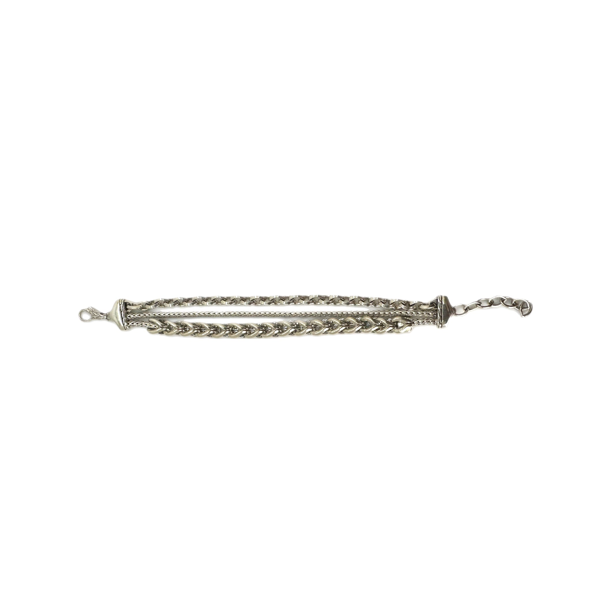 John Hardy Sterling Silver Asli Classic Chain Triple Row Bracelet.