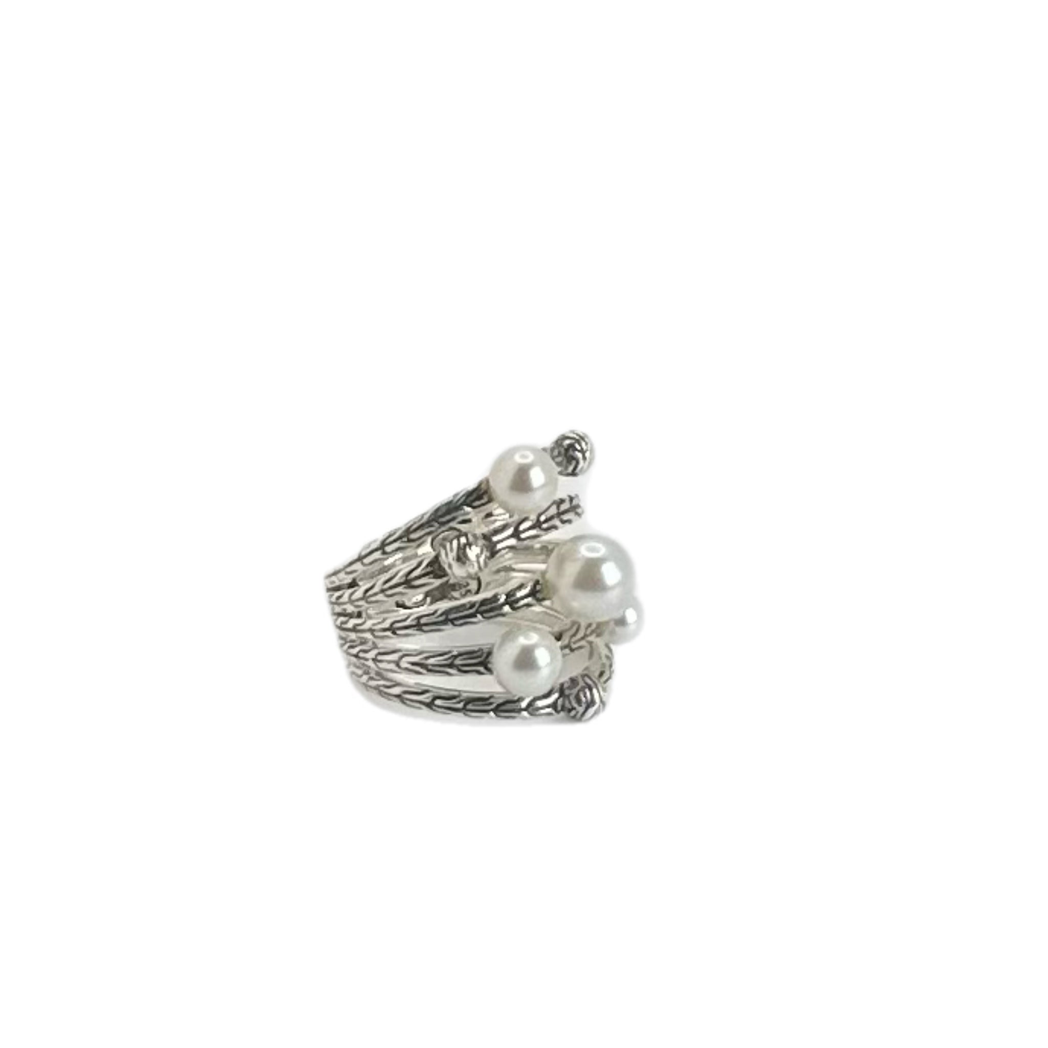 John Hardy Classic Chain Freshwater Cultured Pearl Ring