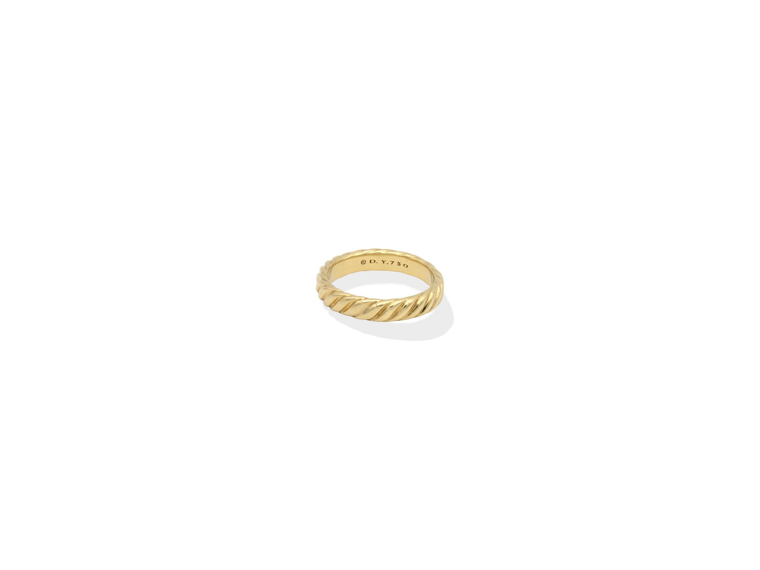 David Yurman 18K Yellow Gold Sculpted Cable Band Ring