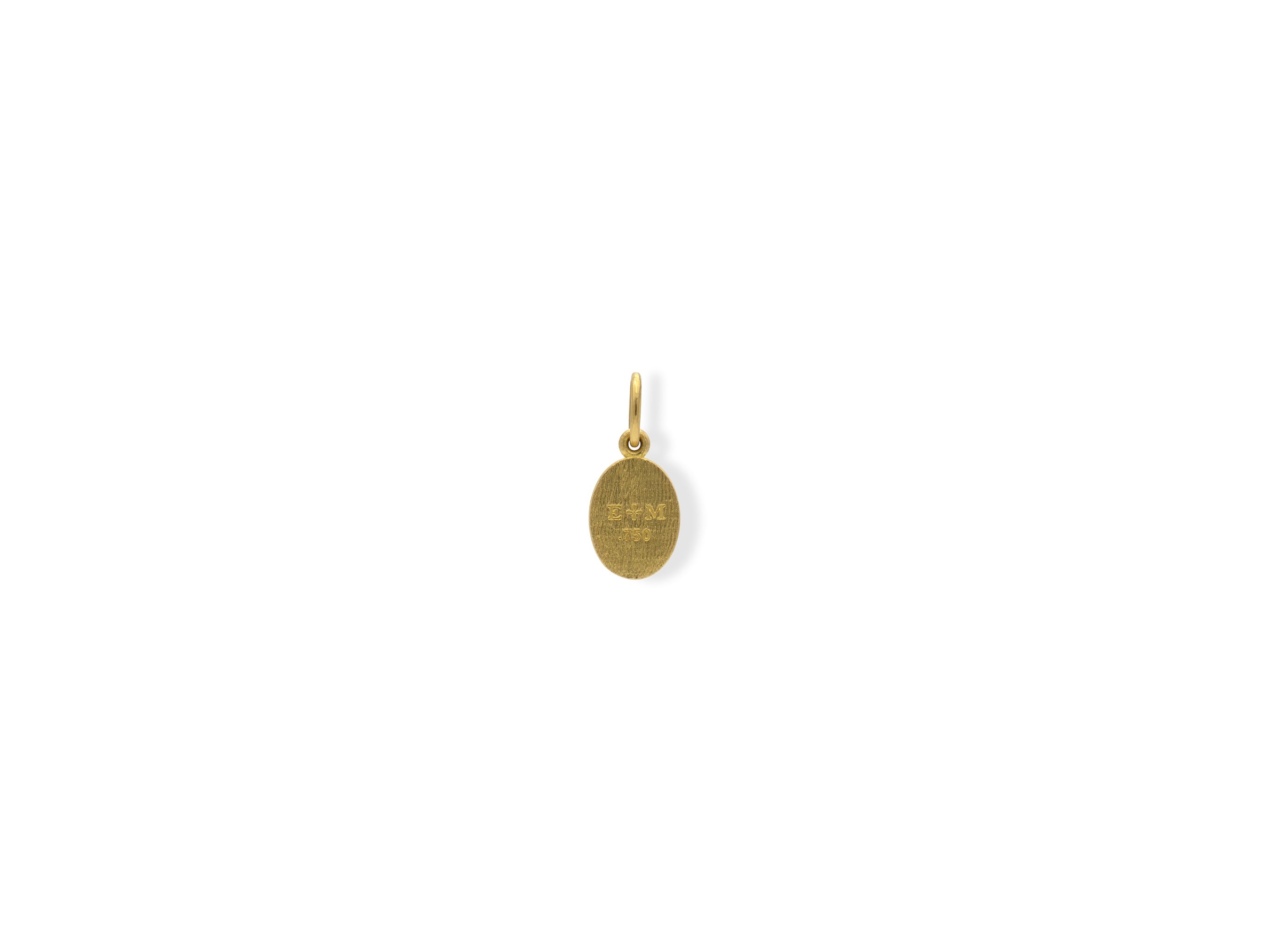 Erica Molinari 18K Yellow Gold and Blue Enamel Cross Pendant
