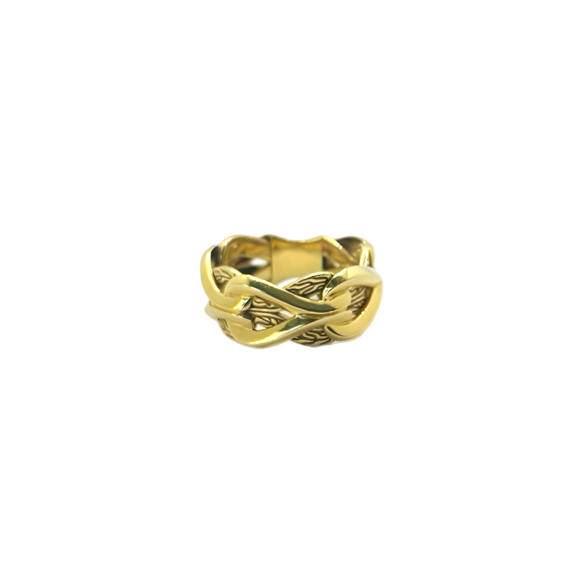 Icon Chevron Crossover Ring, Gold, 4.5MM